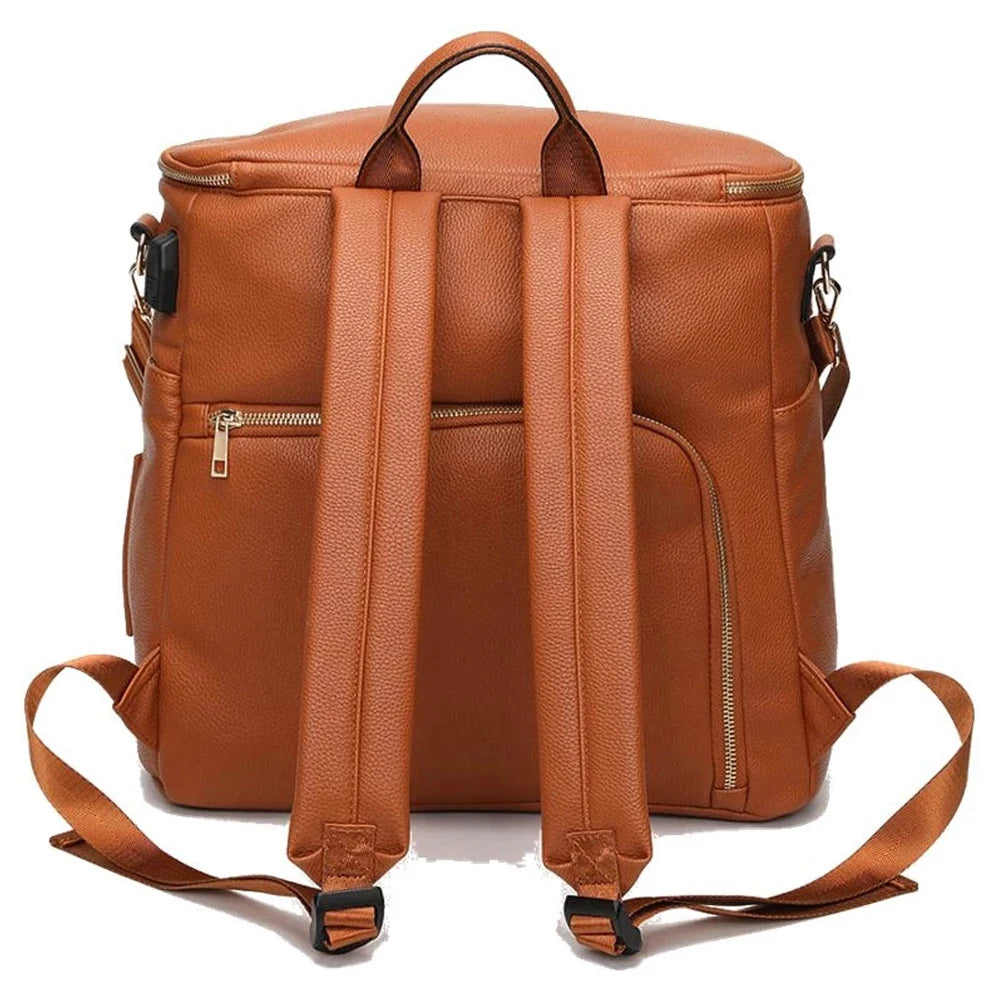 PU Leather Changing Bag - Brown