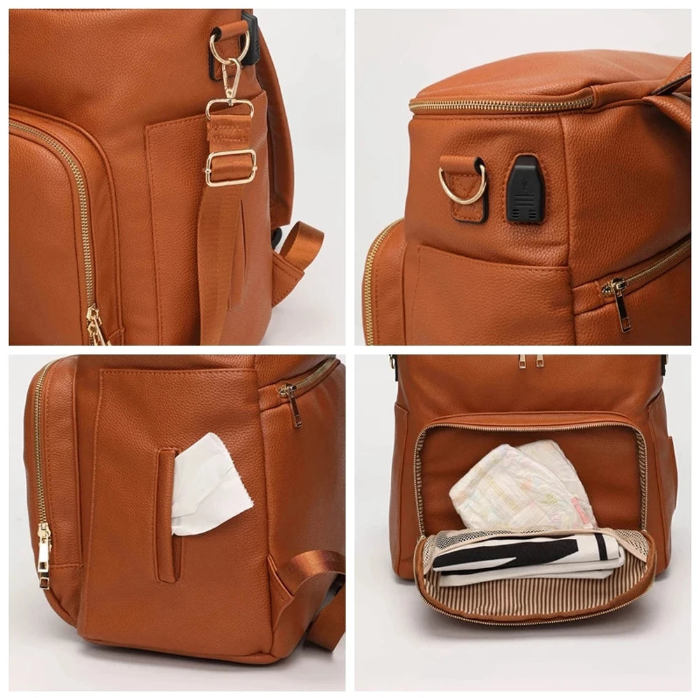 PU Leather Changing Bag - Black